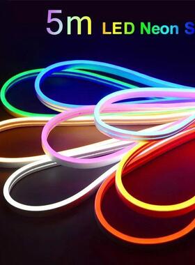 Neon LED Light Strip Flexible Silicone Set 5M 600 Lights Emb