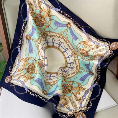 100% Natural Silk Scarf Women Design Print Foulard Neck Hair