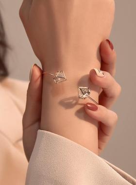 Handmade hollow triangle charm bracelet