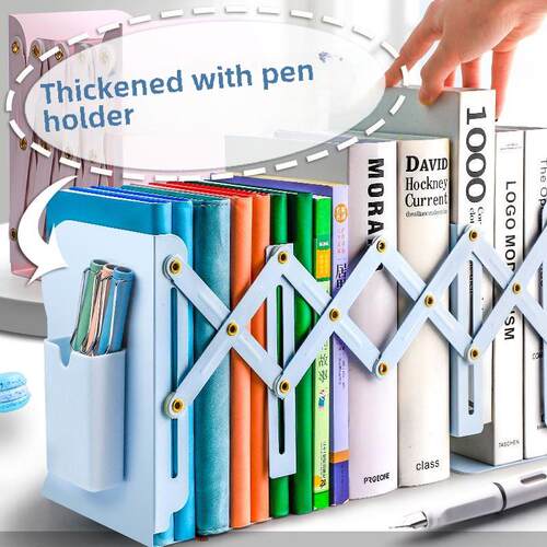 Desk retractable bookstand with pen holder plastic simple