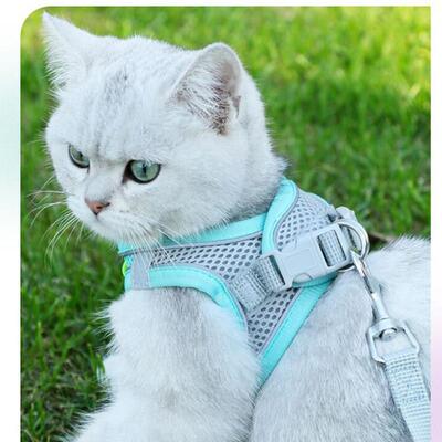 Escape Proof Cat Harness and Leash Set Mesh Dog Harness Vest