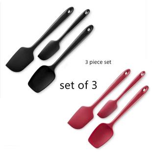 silicone mixing batter scraper spatula set一体式硅胶奶油刮