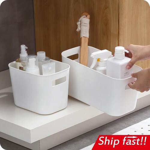 storage basket portable bathroom kitchen cosmetic desktop