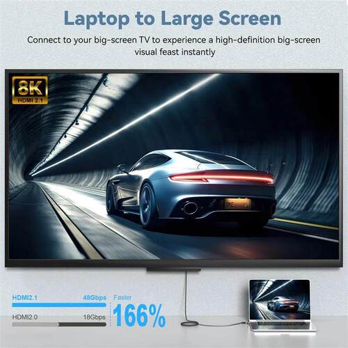 8K to HDMI 2.1 Cable Adapter 8K 60Hz Type C to HD