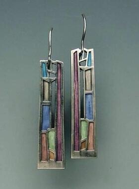 Ancient Vintage Earrings Silver Color Carved Pattern Handmad