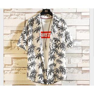 hawaii summer 夏威夷花衬衫 男 shirt men shirts aloha white