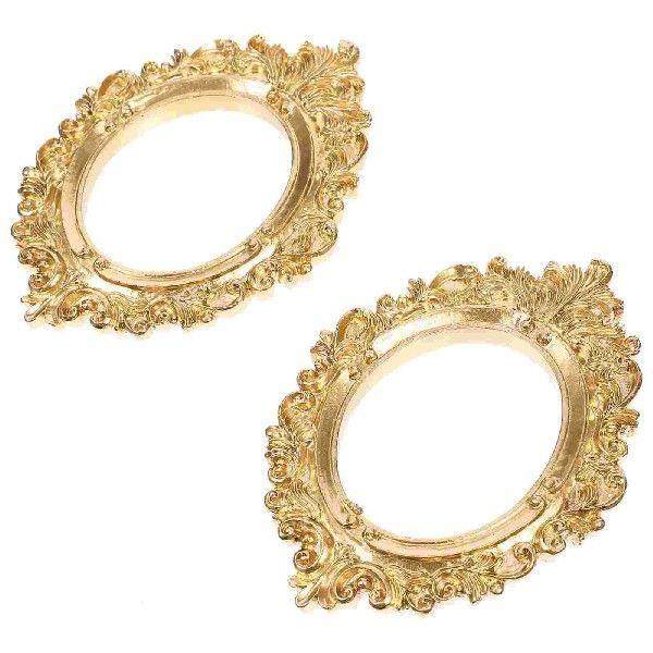 2 Pcs Manicure Resin Decoration Picture Frames Nail Display