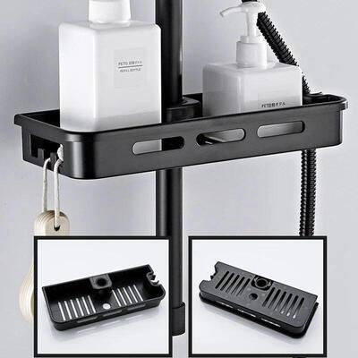 Bathroom Shower Storage Rack Organizer NoDrillin淋浴杆置物架