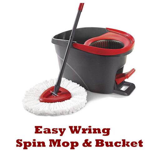 Spin Mop Bucket Floor Cleaning Easy wring Replacement Heads