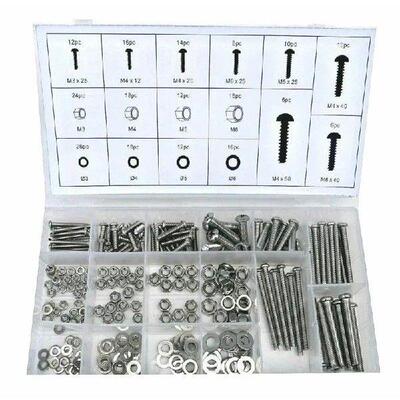 246pcs M3 M4 M5 M6 304 Stainless Steel Screws Nuts Washers