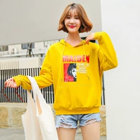 Cotton 2019 mùa thu mới Hàn Quốc áo khoác dài tay trùm đầu rộng kích cỡ áo len rộng cho nữ áo sơ mi nữ - Áo len áo khoác nữ hot trend 2020