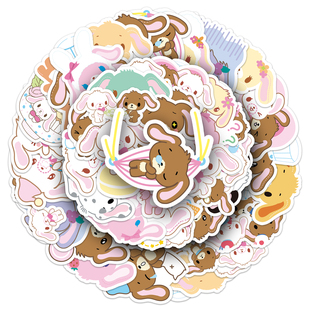 50张蜜糖邦尼兔可爱贴纸Sugarbunnies生日礼物防水装饰手账本贴纸