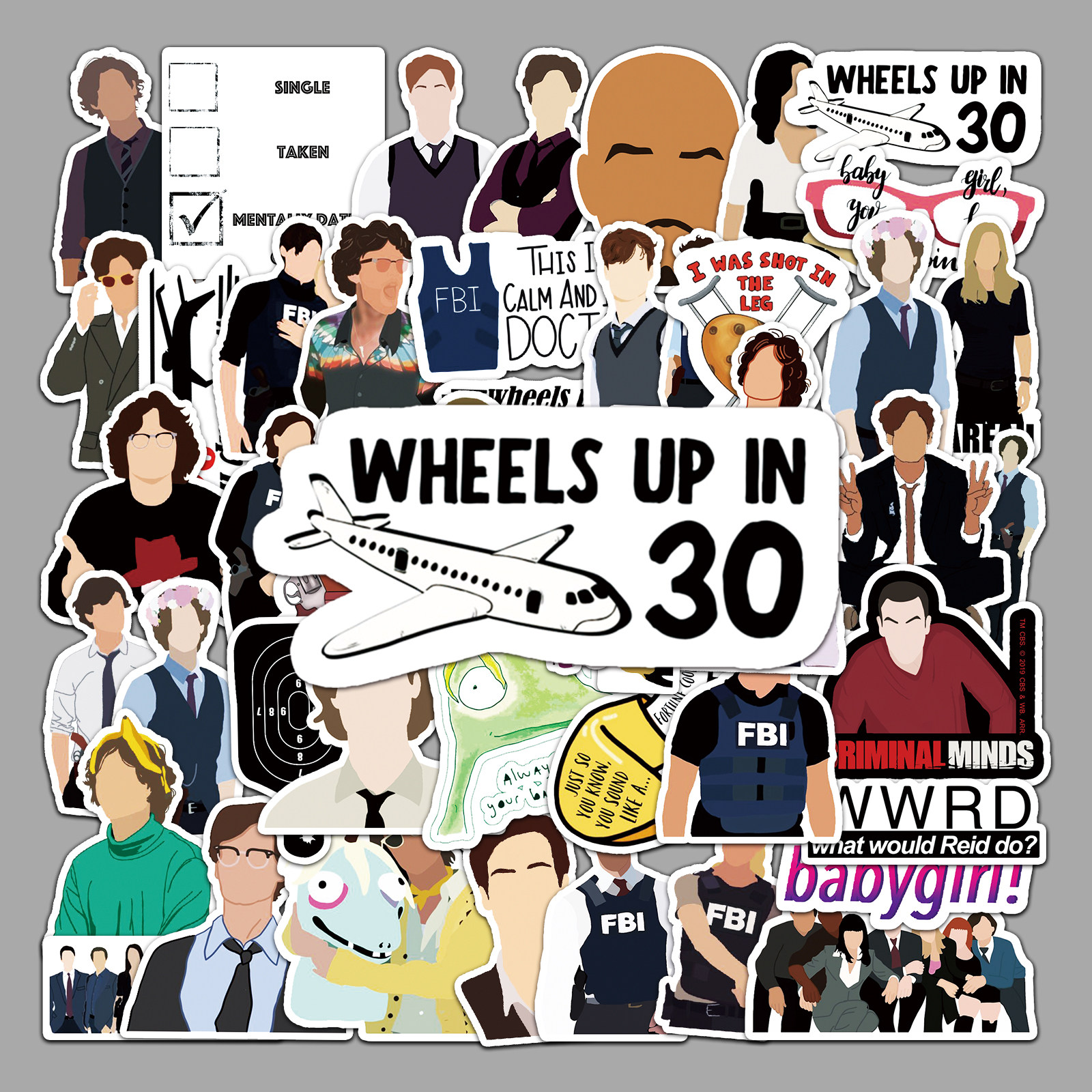 50张欧美影视犯罪心理个性diy时尚贴纸行李箱文具盒外贸卡通贴纸