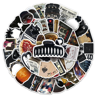 50张Downtown Girl咕卡贴纸高颜值少女心diy装饰防水杯子吉他贴纸