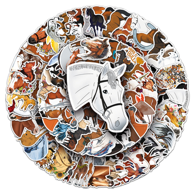 100张骏马horse贴纸帅气动物创意DIY防水手机壳头盔汽车电脑贴纸