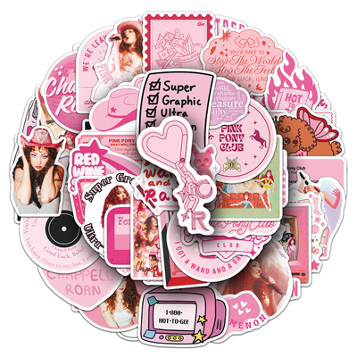 50张Chappell Roan小贴画美国女歌手明星装饰防水吉他行李箱贴画