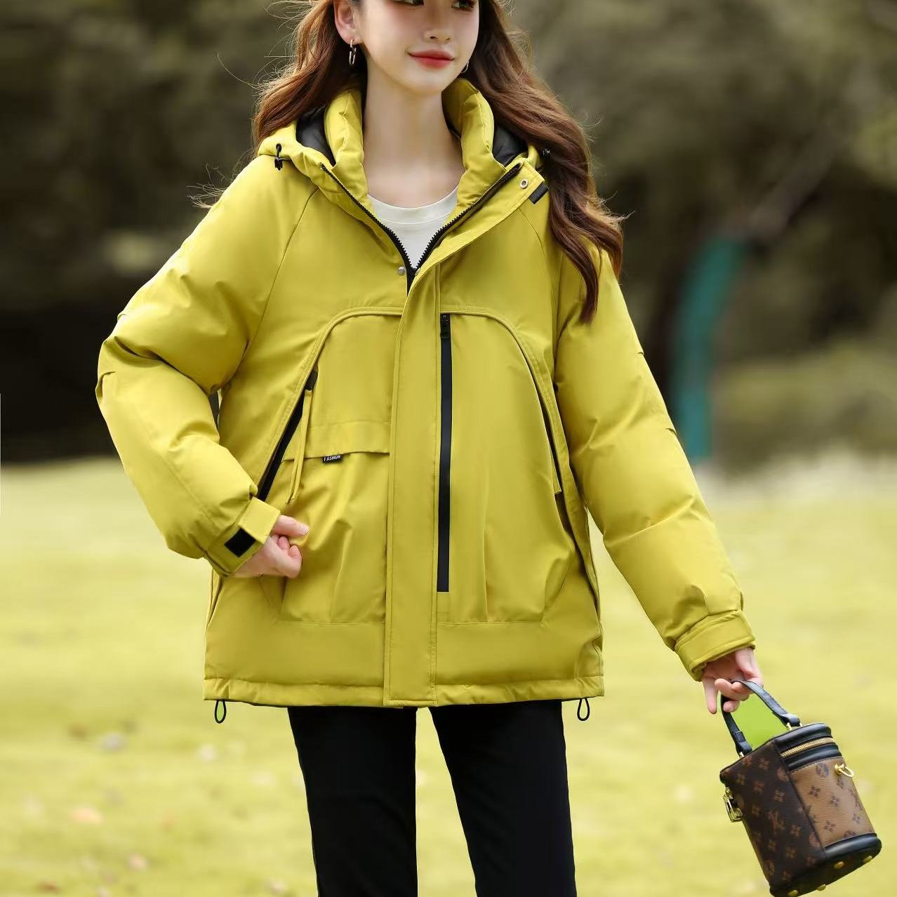 实拍大码棉服女2025新款高级感超好看棉袄工装冬季外套棉衣派客服