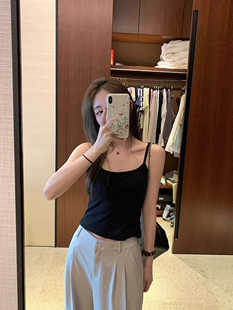 打底上衣 带胸垫美背内衣文胸一体式 白色吊带小背心女内搭夏季 爆款