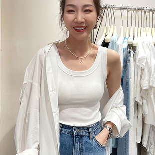 螺纹内穿防走光遮副乳工字打底吊带背心女内搭潮夏季 外穿