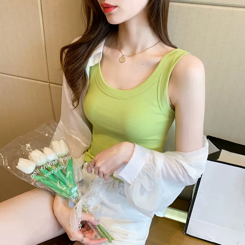 修身吊带背心女2025新款内搭遮副乳宽肩带无袖上衣外穿夏季打底衫