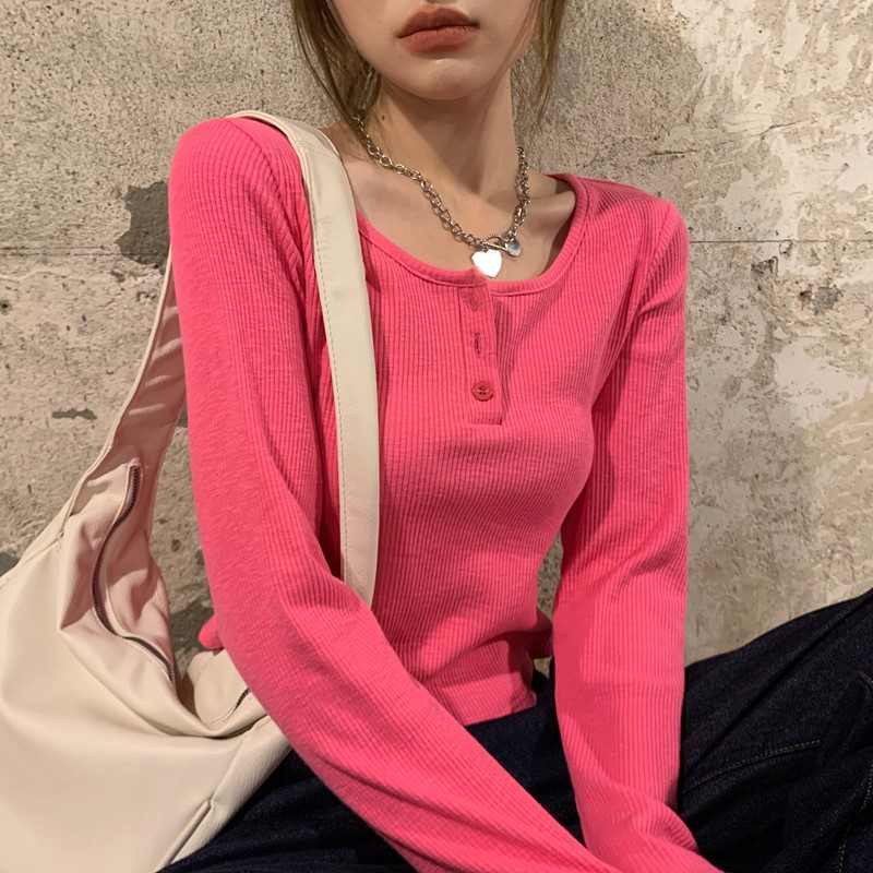 纯欲风v领T恤女装早秋