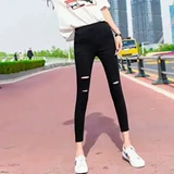 Черные леггинсы, осенние штаны, летний приталенный тонкий карандаш, Южная Корея, высокая талия, по фигуре