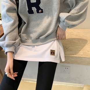 小屁帘子女秋冬季 卫衣打底遮臀神器假下摆叠穿内搭加厚纯棉半身裙