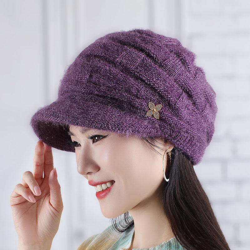 毛线帽包头帽胭涩多功能女防寒帽