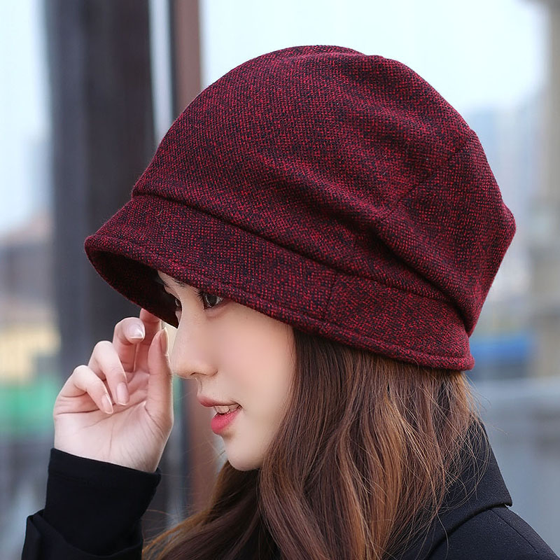 盆帽女春秋冬保暖加绒骑车妈妈帽