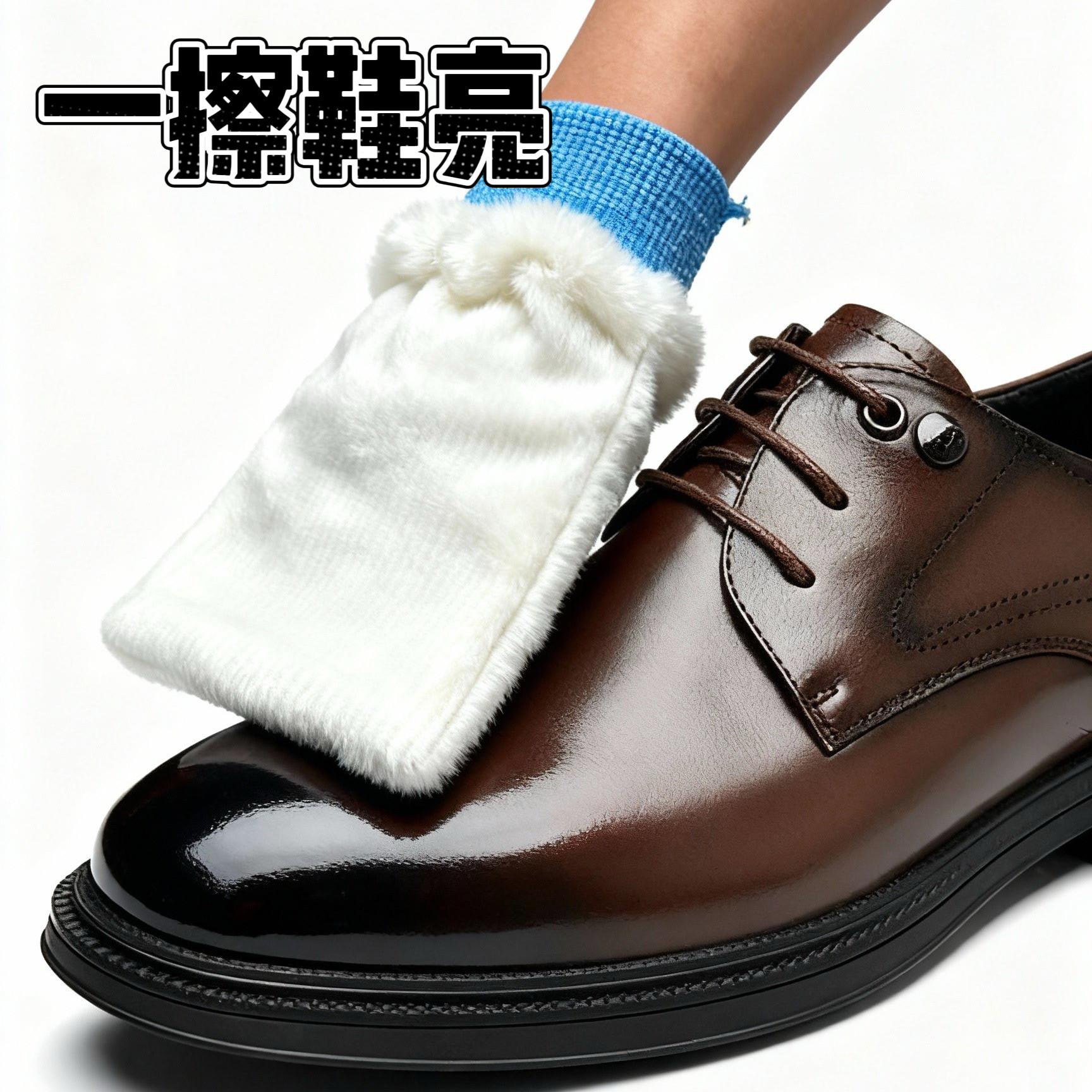 擦鞋布皮鞋擦手套式抛光专用巾软毛绒面通用刷子神器棉布护理鞋刷