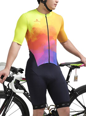 骑行服夏季短袖公路自行车连体服3D立体剪裁领口舒适贴合不勒脖