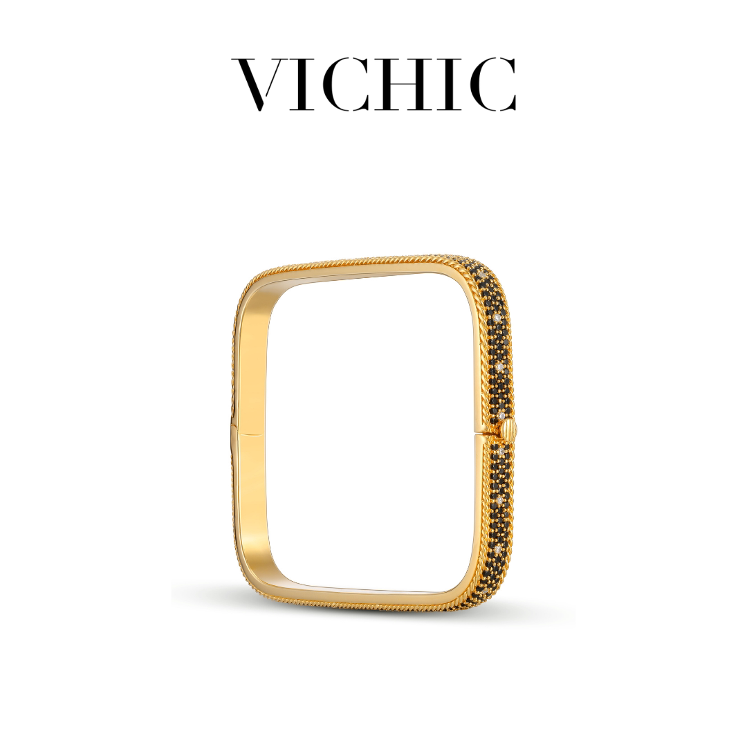 VICHIC 致时尚小众原创设计镂空手镯925银/锆石个性高级感男女款