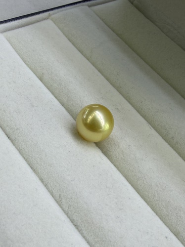 正茶金南洋金珠正圆12.2mm单珠支持定制戒指吊坠项链天然海水珍珠