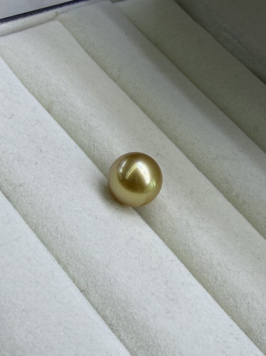 毕业级超浓金南洋金珠12.1mm正圆单珠可定制戒指吊坠天然海水珍珠