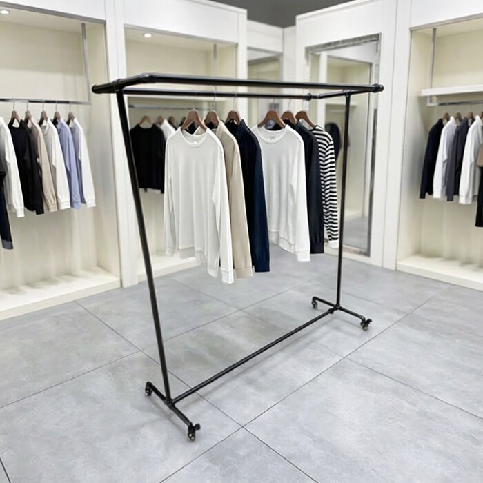 服装展示架龙门复古单杠双杠夜市落地镀锌水管摆摊双杆阳台晾衣架