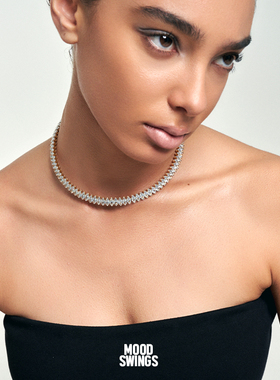 情绪波动 辣妹choker镀金网球链女士满钻项圈颈链欧美气质