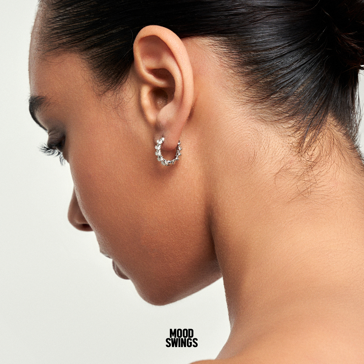 MS情绪波动纯银镀金锆石耳环
