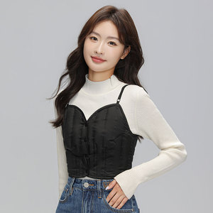 2024新款羽绒小吊带羽绒服背心贴身内搭保暖轻薄时尚潮流女