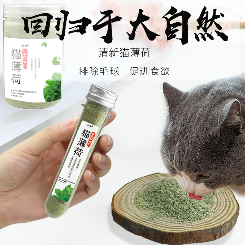 猫薄荷粉可食用排毛球猫草细粉可填充猫玩具猫咪零食口腔清洁