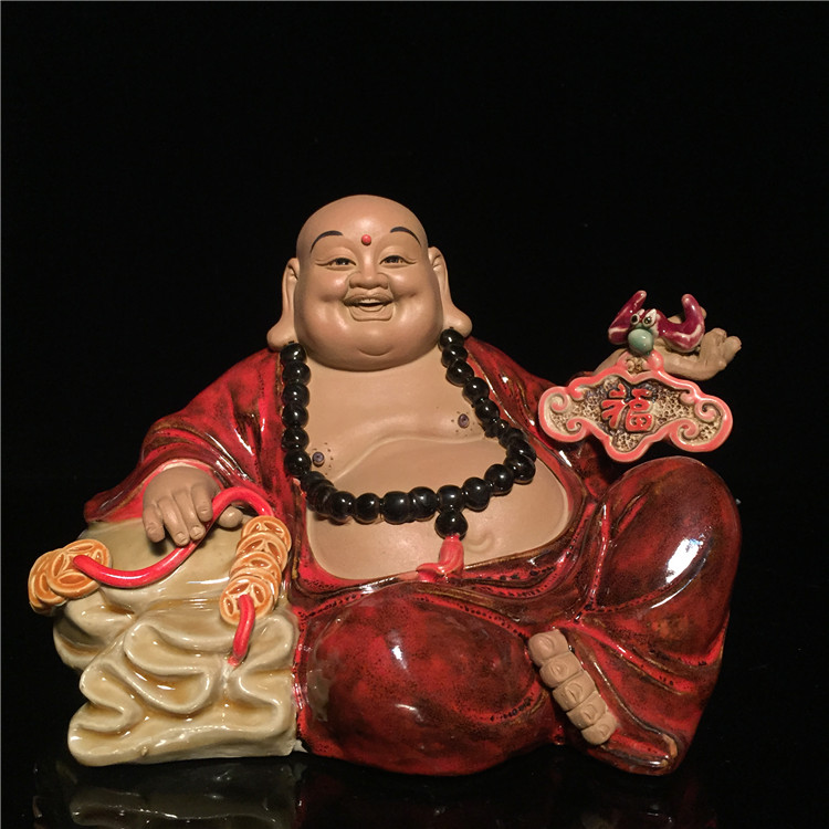 石湾公仔陶瓷风水招财乔迁弥勒佛图片