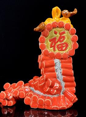 福字春节鞭炮喜庆摆件中式摆设