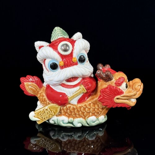 叠滘龙船文创纪念品醒狮国潮摆件