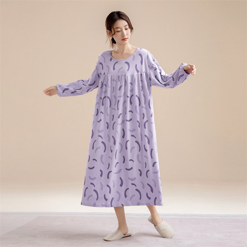 康妮雅纯棉甜美宽松女睡裙图片