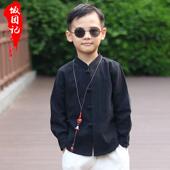 中式 民国男童中山装 春秋棉麻衬衫 上衣中国风童装 复古学生 儿童唐装