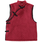 儿童唐装 夹棉马甲男童春秋夹棉宝宝汉服外穿背心中国风复古新年装