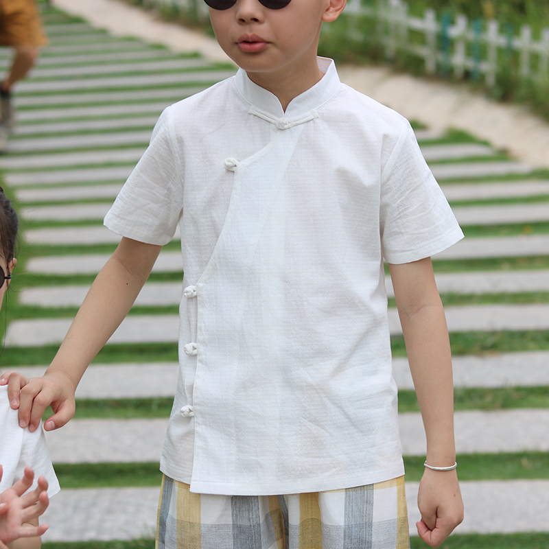 提花纯棉中式风复古文艺女童旗袍