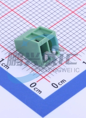 DB125-2.54-2P-GN-S 螺钉式接线端子 间距2.54mm 1*2P 直插 绿色