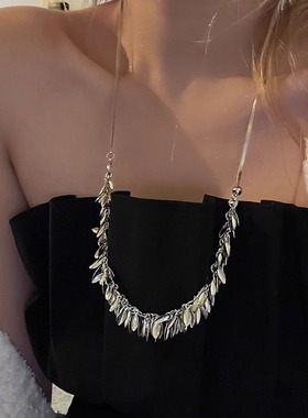 多种戴法麦穗亮片可抽拉项链