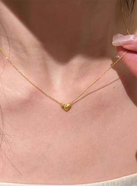 碎碎冰爱心吊坠项链女铜合金