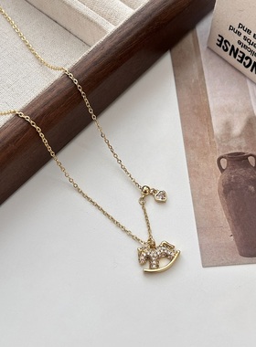 马上有钱小马项链女毛衣链